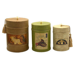 Victorian Farmhouse Chic Bath Canisters Vintage 3 pcs Shabby Cottage